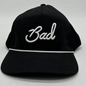 Bad Birdie Hats Golf Mens OSFA Black Embroidered Snap Back Adjustable Athletic
